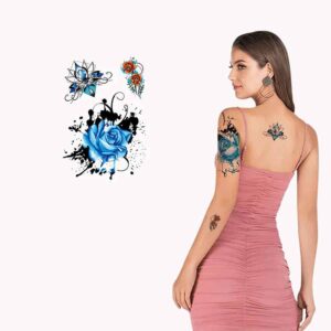 Ajutine-tattoo-sinine-roos